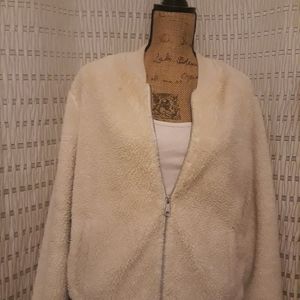 Fuzzy sherpa bomber jacket